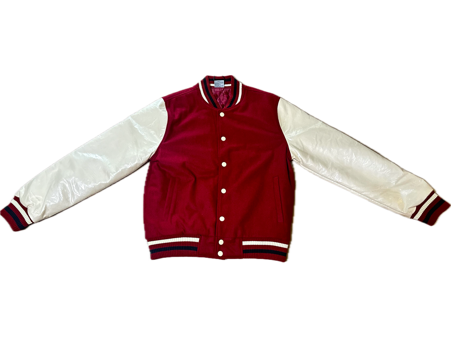 Burgundy letterman jacket